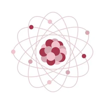 Atom structure. Science day. Education. Nuclear Stock Illustration