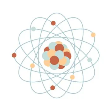 Atom structure. Science day. Education. Nuclear Stock Illustration