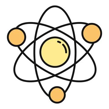 Atom structure showing nucleus and orbiting electrons Stock Illustration