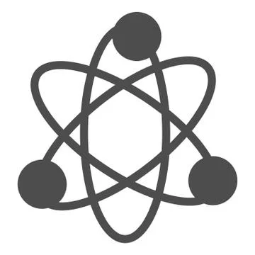 Atom structure solid icon. Corpuscle or nuclear model symbol, glyph style Stock-Illustration