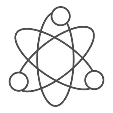 Atom structure thin line icon. Corpuscle or nuclear model symbol, outline style Stock-Illustration