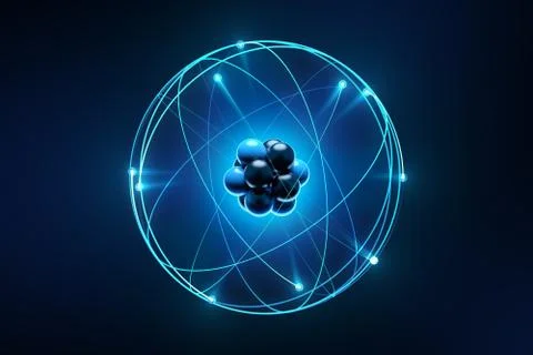 Atom surrounded by electrons Stock Illustration