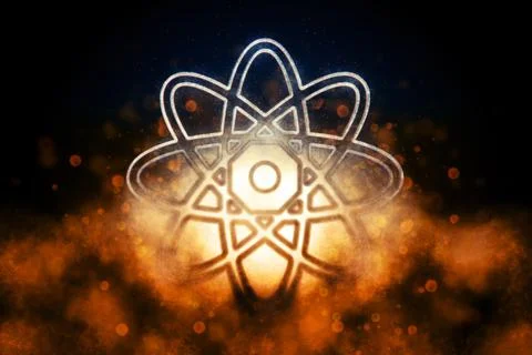 Atom Symbol, Atom Icon, Science Stock Illustration