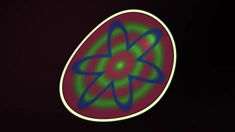 Atom symbol with colorful energy effect. Stock Footage 335348022
