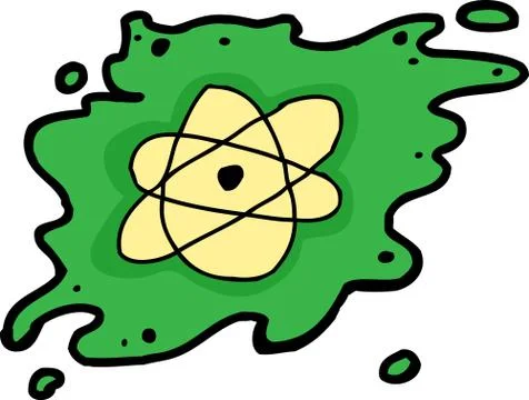 Atom Symbol in Green Blob Stock Illustration