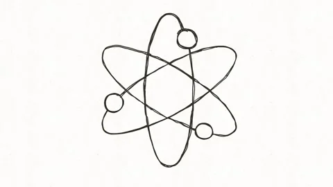 Atom Symbol Hand Drawn Science Illustration Animation Stock Footage 336269832