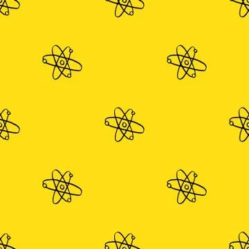 Atom symbol Seamless Pattern hand drawn. Vector Illustration Stockillustratie