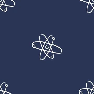 Atom symbol Seamless Pattern hand drawn. Vector Illustration Illustrazione stock
