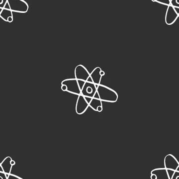 Atom symbol Seamless Pattern hand drawn. Vector Illustration Illustrazione stock