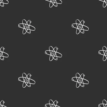 Atom symbol Seamless Pattern hand drawn. Vector Illustration 스톡 일러스트