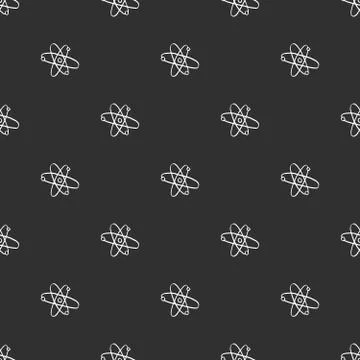 Atom symbol Seamless Pattern hand drawn. Vector Illustration Illustrazione stock