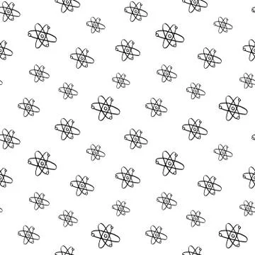 Atom symbol Seamless Pattern hand drawn. Vector Illustration イラスト素材