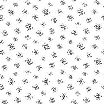 Atom symbol Seamless Pattern hand drawn. Vector Illustration イラスト素材