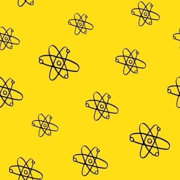 Atom symbol Seamless Pattern hand drawn. Vector Illustration イラスト素材
