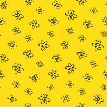Atom symbol Seamless Pattern hand drawn. Vector Illustration イラスト素材