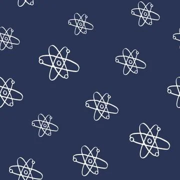 Atom symbol Seamless Pattern hand drawn. Vector Illustration イラスト素材