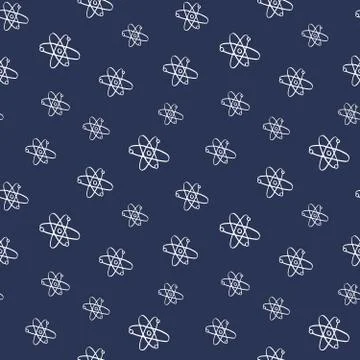 Atom symbol Seamless Pattern hand drawn. Vector Illustration Illustrazione stock