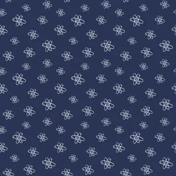 Atom symbol Seamless Pattern hand drawn. Vector Illustration Illustrazione stock