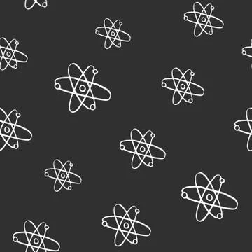 Atom symbol Seamless Pattern hand drawn. Vector Illustration イラスト素材