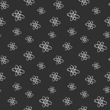 Atom symbol Seamless Pattern hand drawn. Vector Illustration イラスト素材