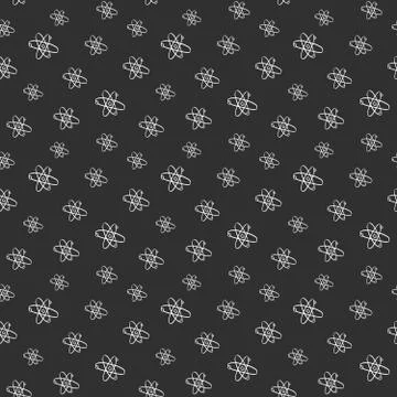 Atom symbol Seamless Pattern hand drawn. Vector Illustration Illustrazione stock