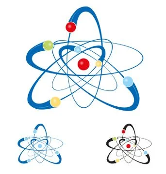 Atom symbol set isolated Stockillustratie