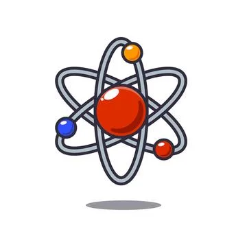 Atom symbol structure. cartoon vector illustration. Stock Illustration