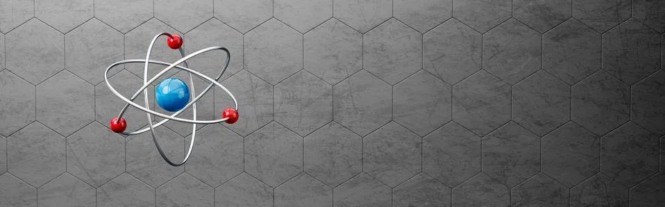 Atom Symbol Structure on Gray Background Stock Illustration