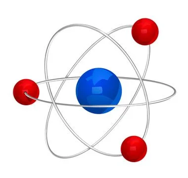 Atom symbol. Vector. illustration of atom icon isolated on white backgroun... Stock Photos
