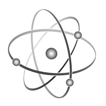 Atom symbol on white Stock Illustration