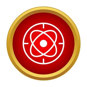 Atom target symbol for scientific research and precision Stock Illustration