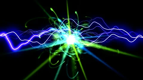 Atom under the influence of an electric discharge.  Break molecular bonds Stock Footage 314778857