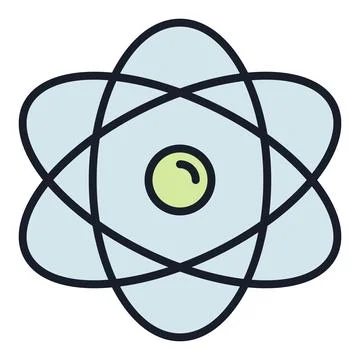 Atom vector Education colored simple icon or logo element Stock Illustration