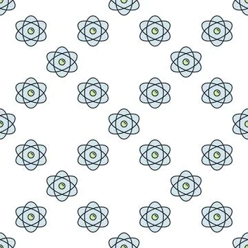 Atom vector Education colored simple seamless pattern Stock Illustration