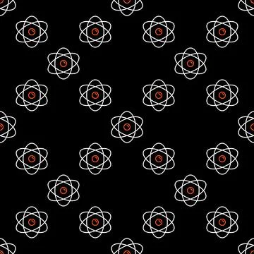Atom vector Education linear simple seamless pattern Stock Illustration
