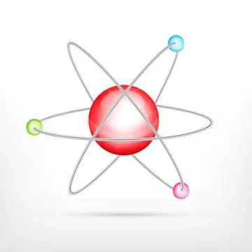 Atom on white Stock Illustration