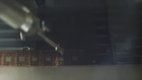 Atomatic soldering of microchips and boards, innovations and technologies. Stock Footage