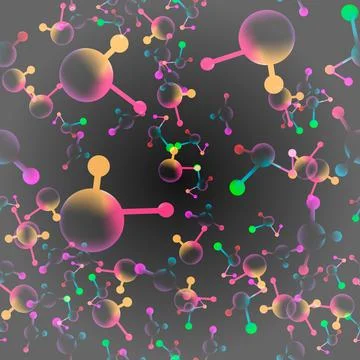 Atomic 3d structure molecular model seamless pattern vector illustration Stock Illustration