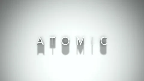 Atomic 3D title animation with shadows on a white background Stock Footage 297380913