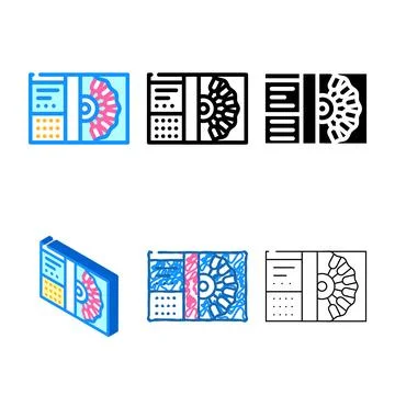 Atomic absorption spectrometer color edition icon vector Stock Illustration