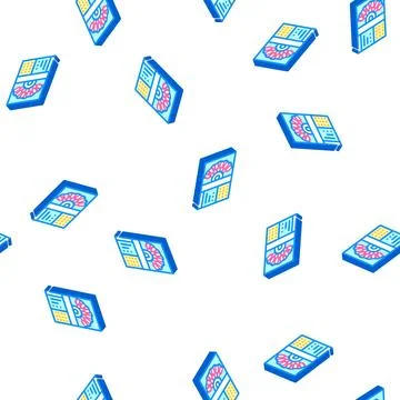 Atomic absorption spectrometer isometric icon seamless pattern Stock Illustration