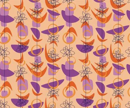 Atomic age 50s vibes simple repeatable pattern Stock Illustration