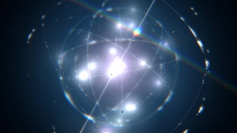 Atomic big radius dark electrons blue 25fps Vídeo Stock 105067171