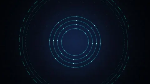 Atomic Bohr model rotating seamless loop motion background 動画素材 345075810