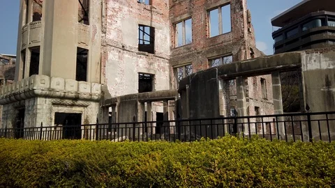 The Atomic Bomb Dome in Hiroshima, Japan Stock Footage 124502807