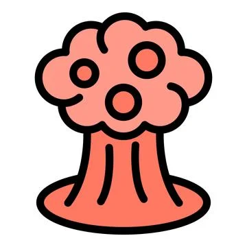 Atomic bomb exploding creating mushroom cloud and shockwave Illustrazione stock