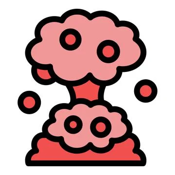 Atomic bomb exploding creating a mushroom cloud and destruction イラスト素材