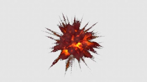 Atomic bomb explosion more energy destroy with 3d rendering include alpha pat Stock Footage 139387852
