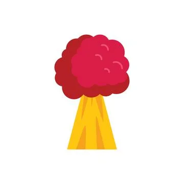 Atomic bomb explosion with mushroom cloud rising up Illustrazione stock