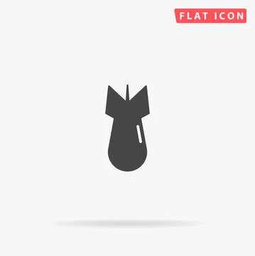 Atomic bomb flat vector icon Stock Illustration